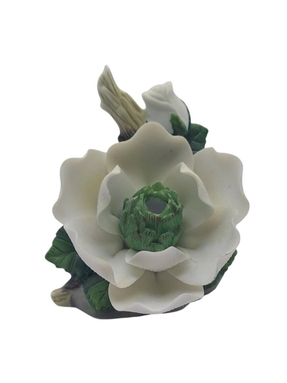 Porcelain Magnolia Flower Night Light Capodimonte Style China Vintage Cottage